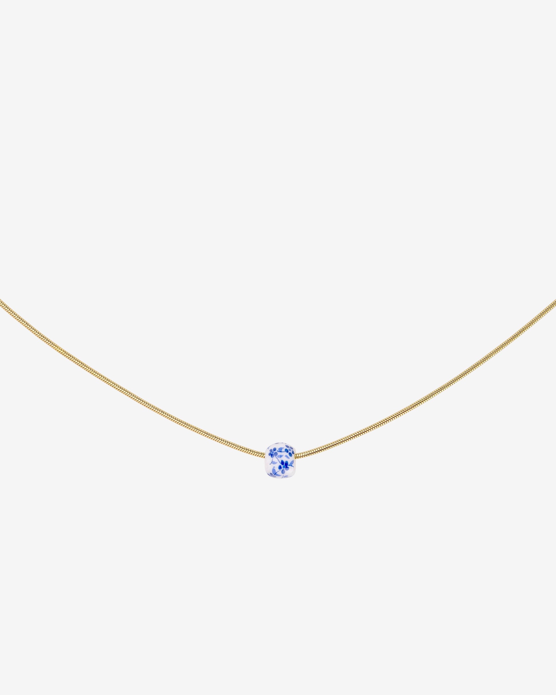 Flower Tile Necklace Gold