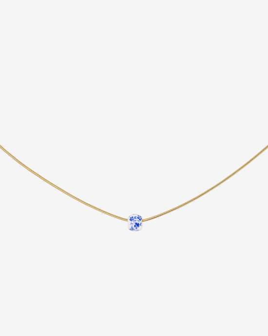 Flower Tile Necklace Gold