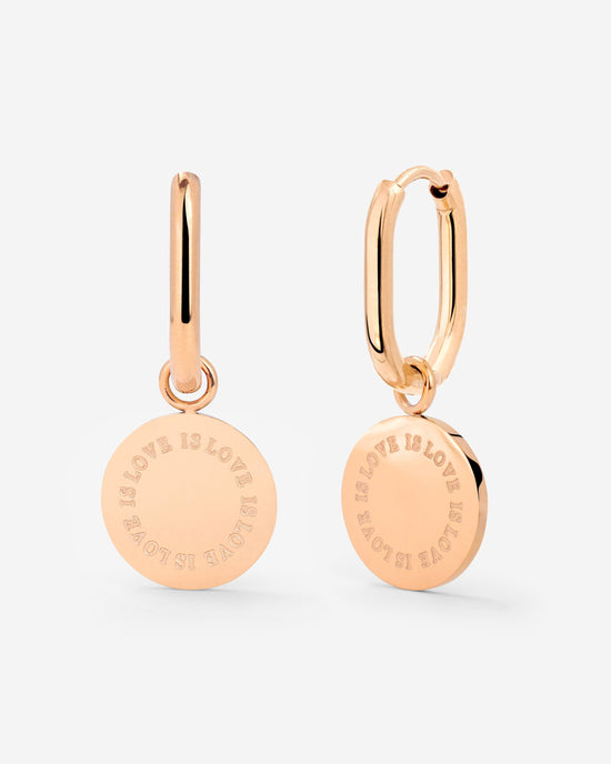 Love is Love Oval Hoop Set Baby Roségold