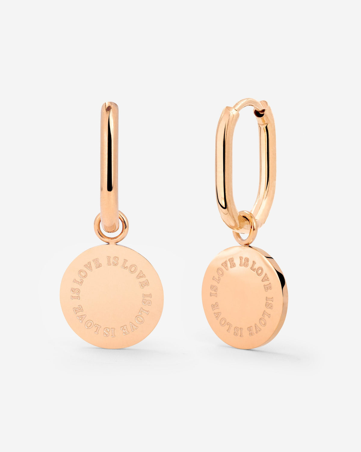 Love is Love Oval Hoop Set Baby Rose Gold