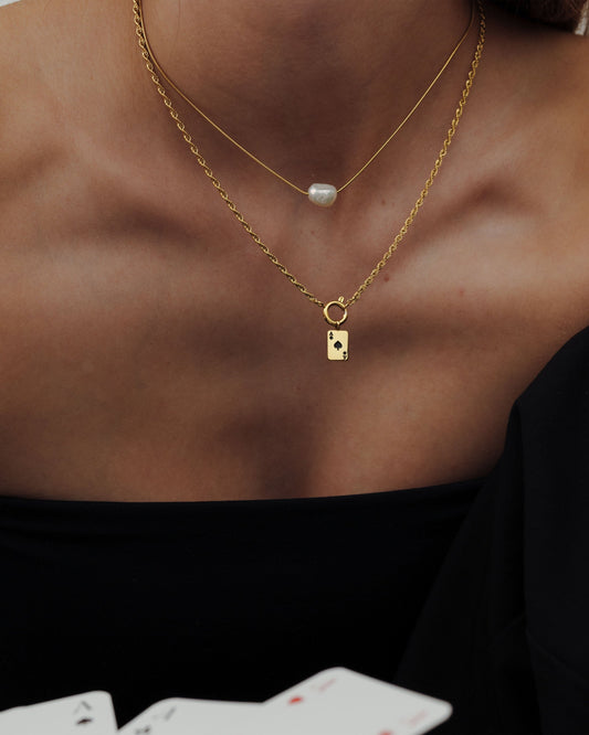 Aced Rope Chain Necklace Set Gold