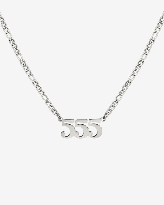 Angel Number Necklace Silber 555