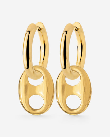 Chunky Gem Find Hoop Set Medium Gold