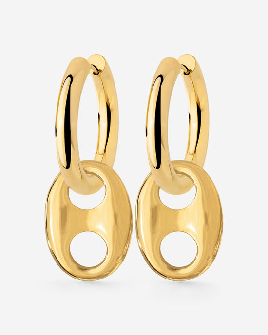 Chunky Gem Find Hoop Set Medium Gold