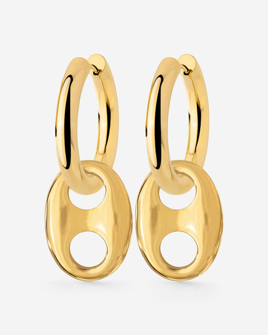 Chunky Gem Find Hoop Set Medium Gold