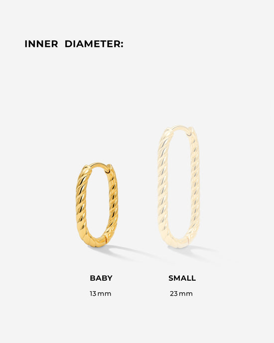 Oval Twisted Hoops Baby Roségold