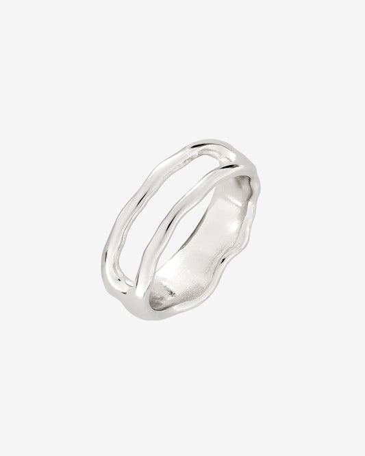 Flowing Gap Ring Silber