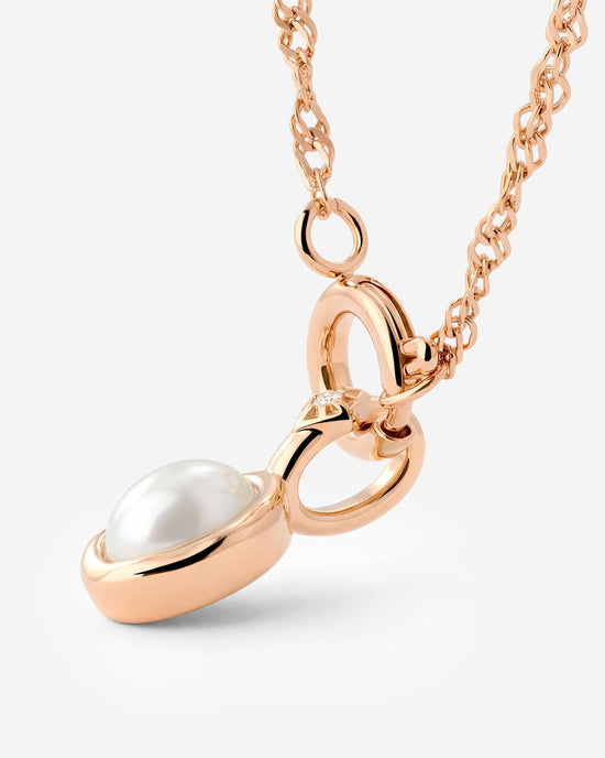 Glazed Singapore Chain Necklace Set Roségold