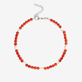 Coral Color Anklet Silber