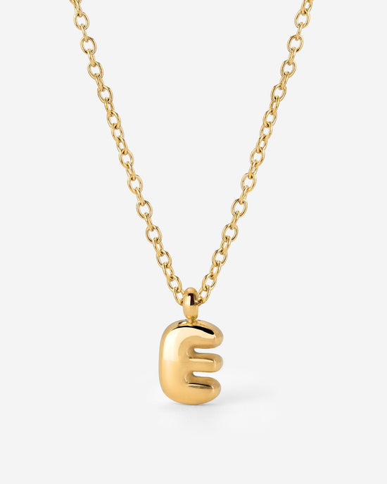 Bubble Letter Necklace Gold