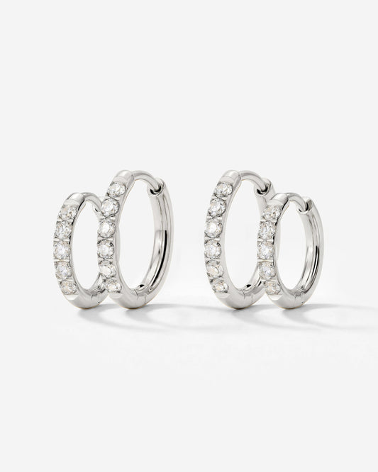 Glimmer Hoop Bundle Silber