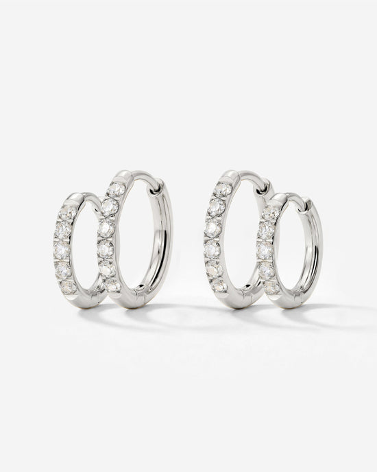 Glimmer Hoop Bundle Silber
