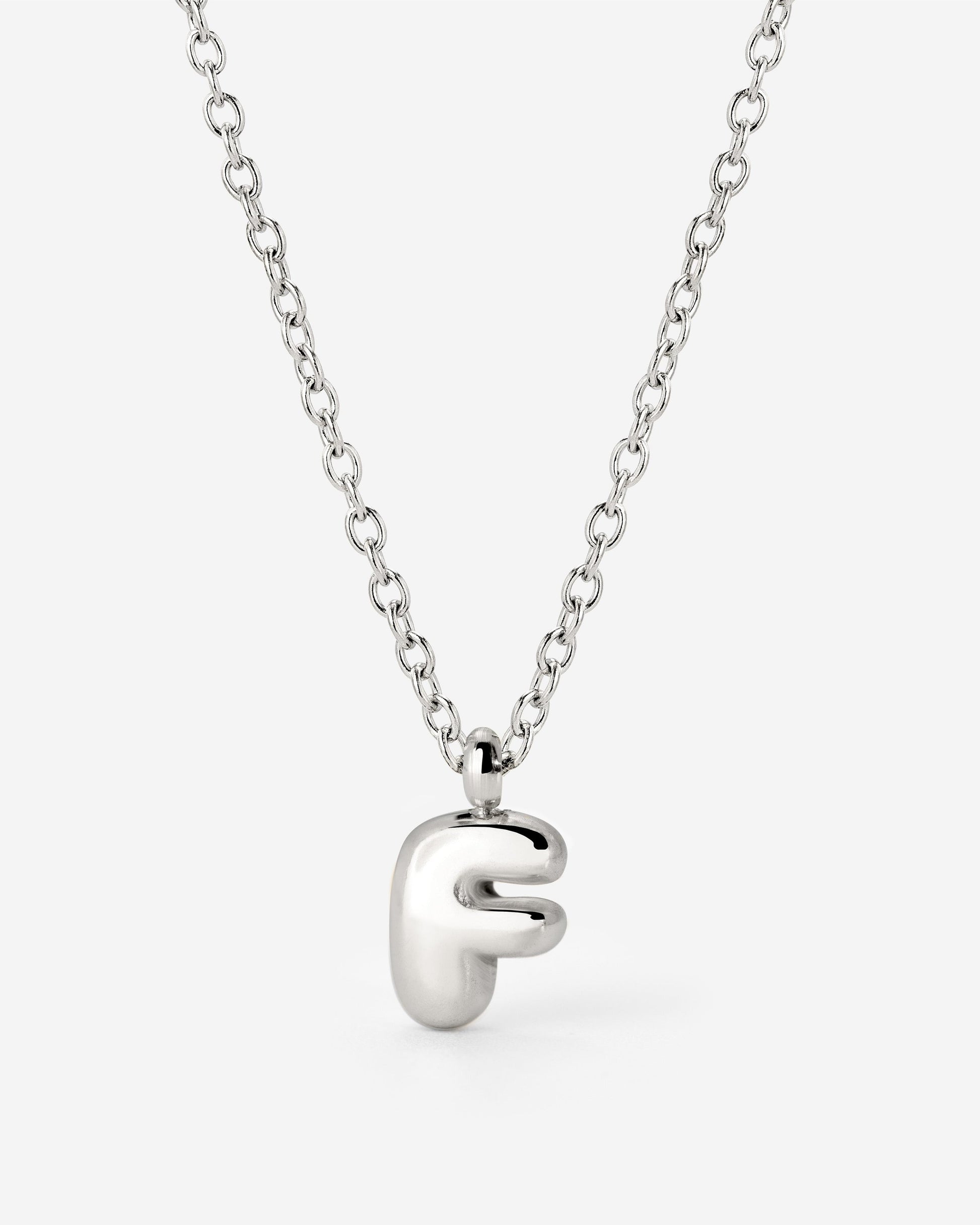 Bubble Letter Necklace Silber