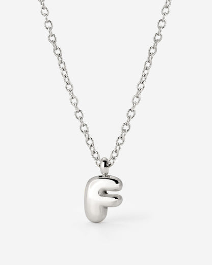Bubble Letter Necklace Silber