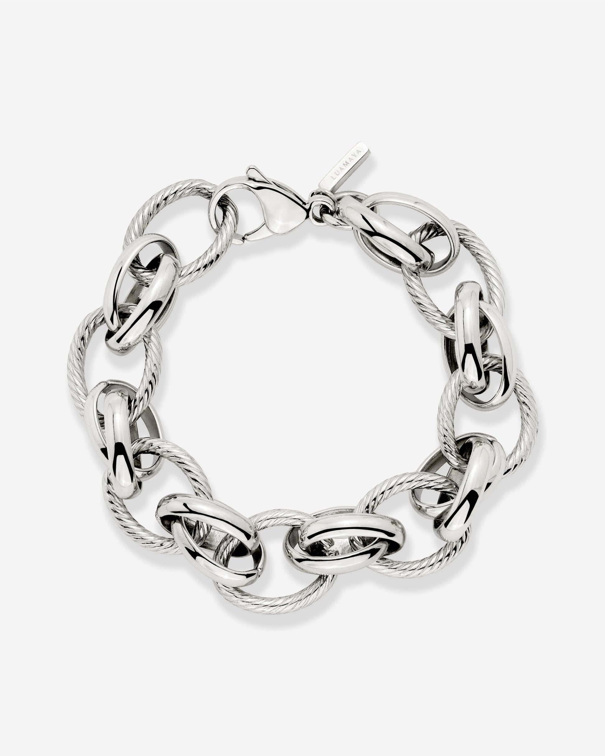 Chunky Twisted Links Bracelet Silber