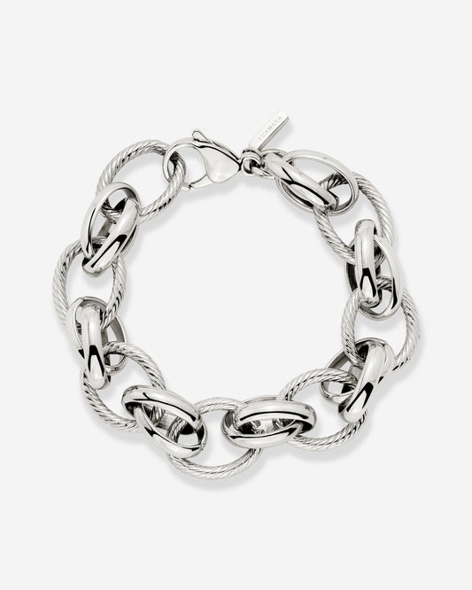 Chunky Twisted Links Bracelet Silber