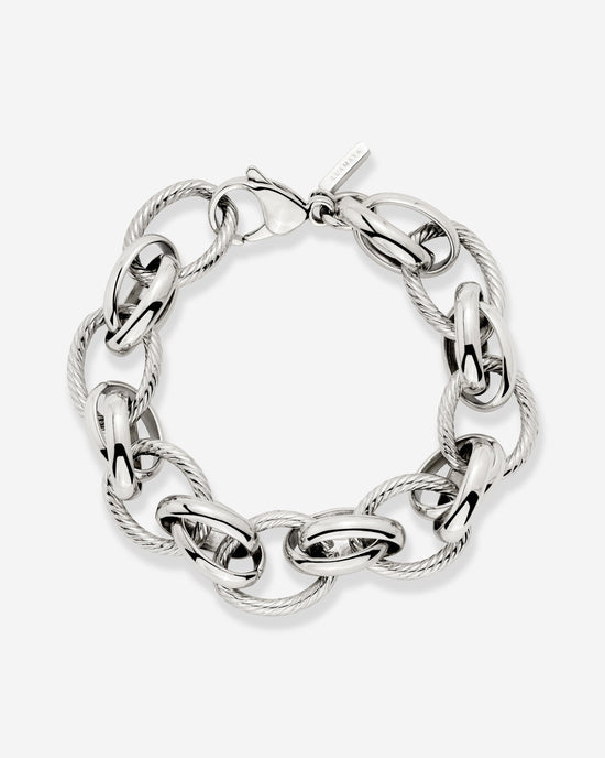 Chunky Twisted Links Bracelet Silber