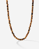 Tiger's Eye Bead Necklace Gold