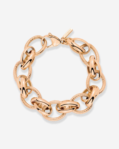 Chunky Twisted Links Bracelet Roségold