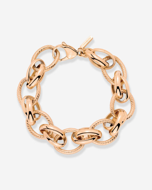Chunky Twisted Links Bracelet Roségold