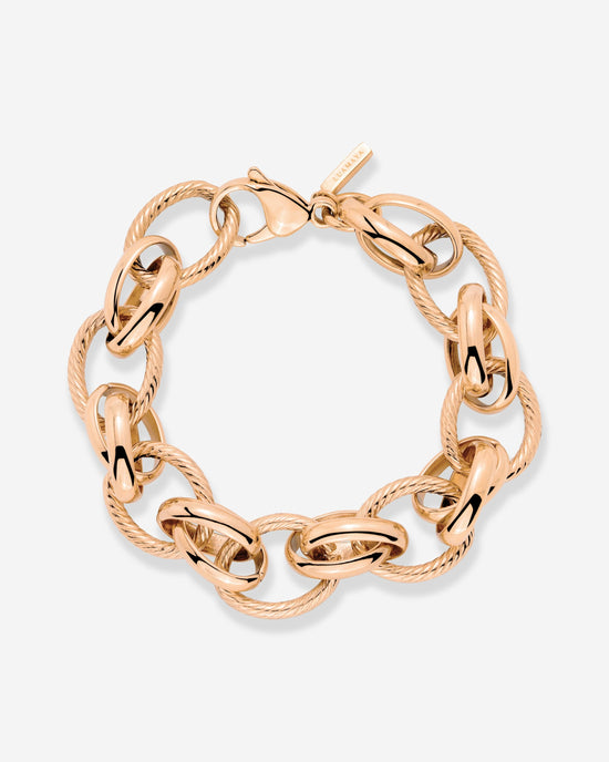 Chunky Twisted Links Bracelet Roségold