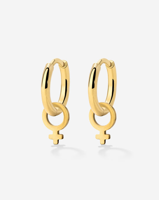 Female Icon Hoop Set Small Gold