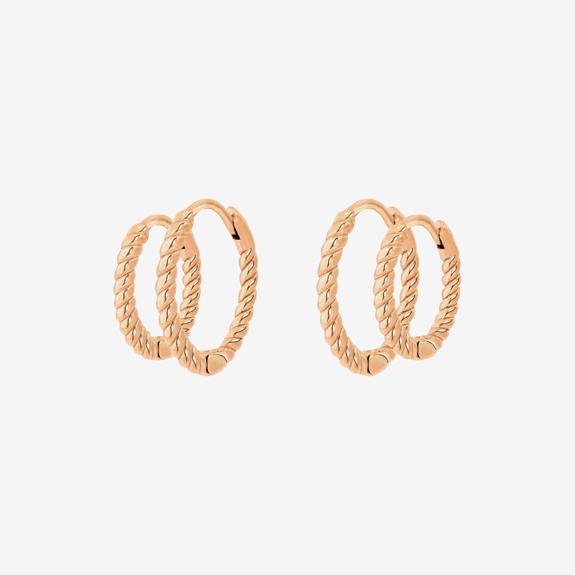 Twisted Hoop Bundle Small Roségold