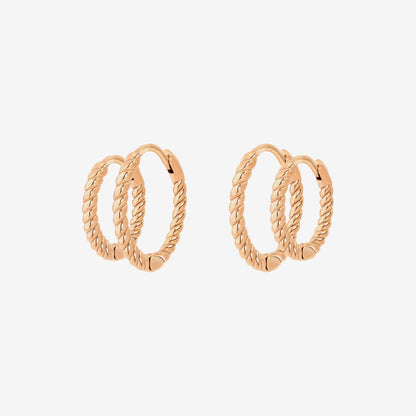 Twisted Hoop Bundle Small Roségold