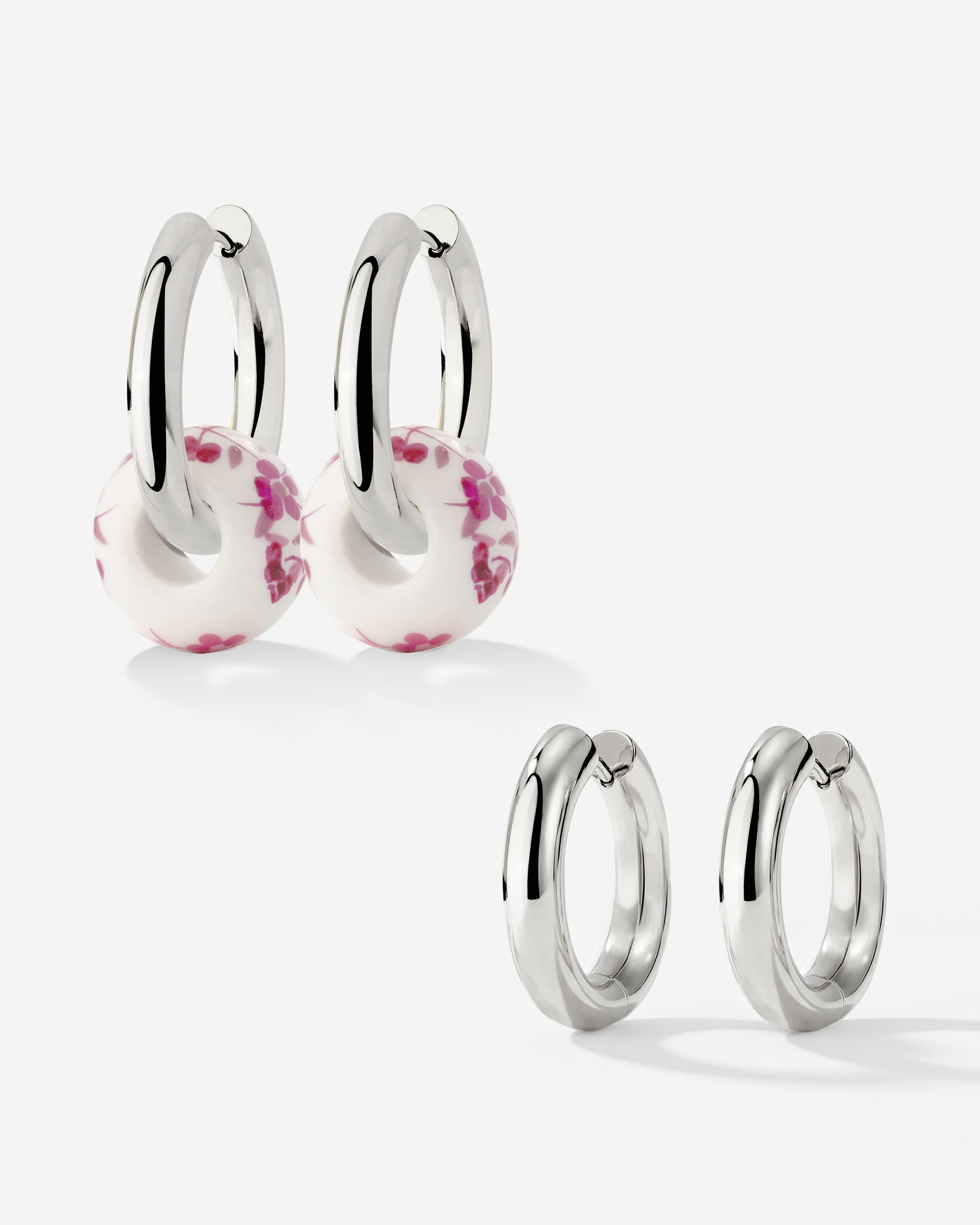 Chunky Pink Flower Tile Hoop Bundle