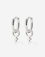 Female Icon Hoop Set Small Silber