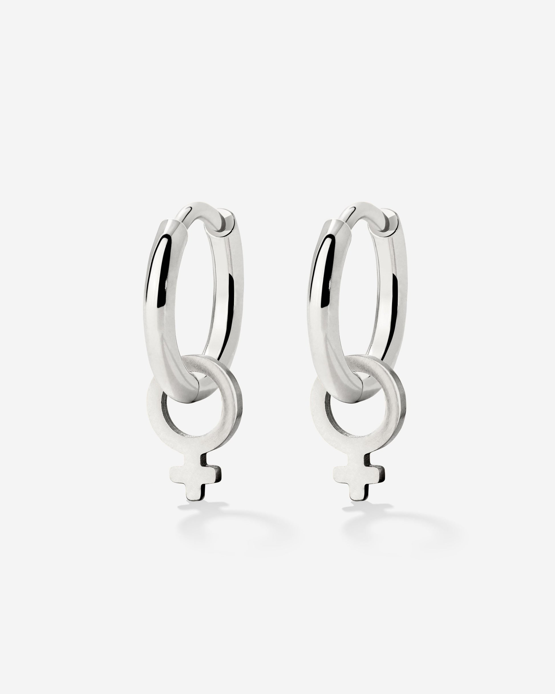 Female Icon Hoop Set Small Silber