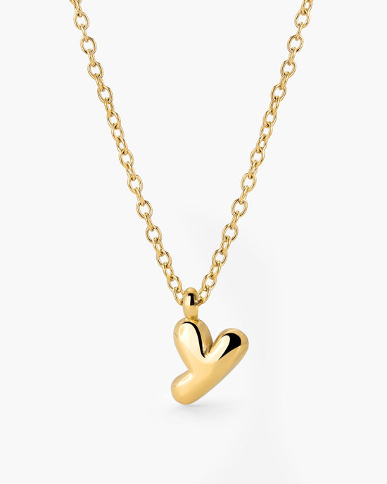 Bubble Letter Necklace Gold
