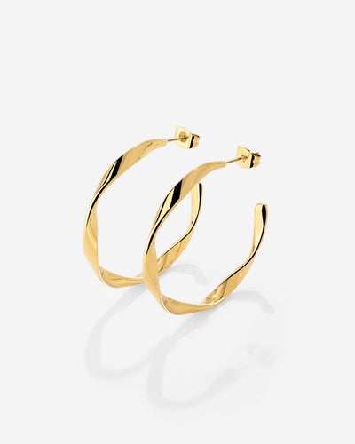 Sahira Hoop Studs Medium Gold