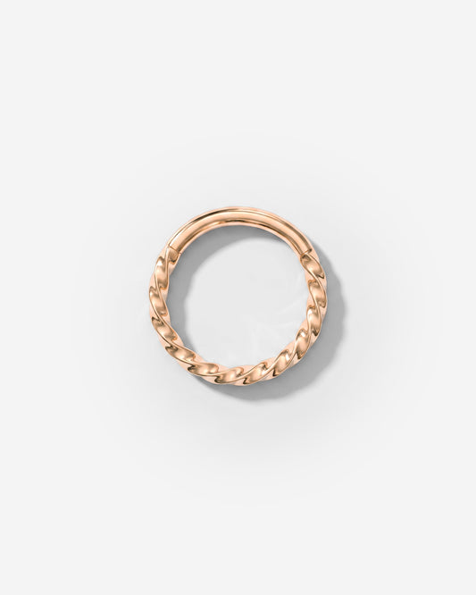 Twisted Click Piercing Ring Roségold