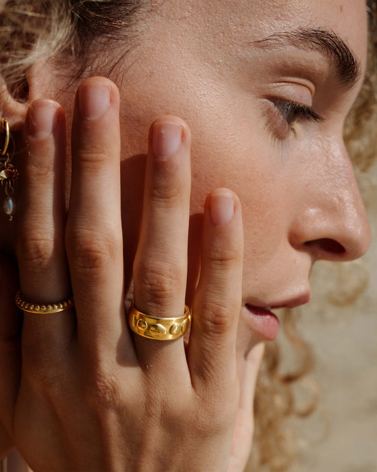 Boho Beads Ring Gold