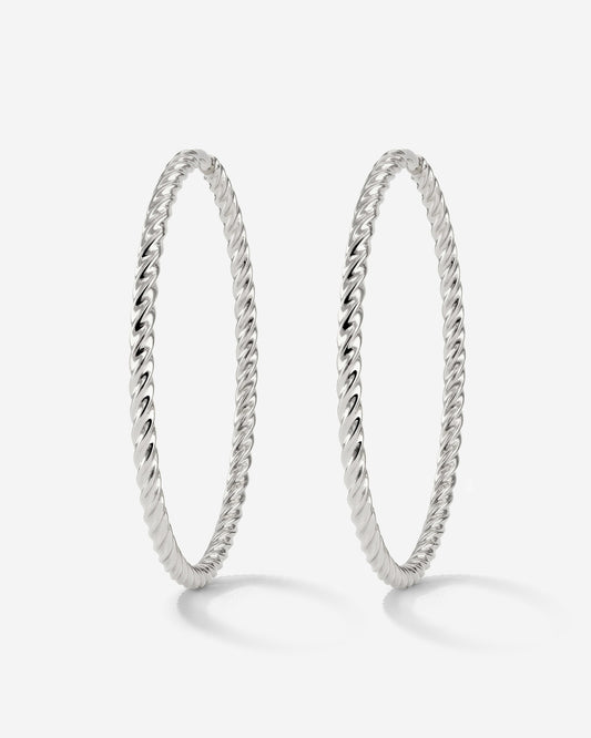Twisted Hoops Extra Large Silber