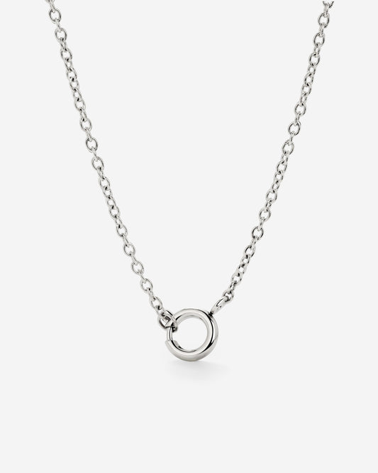 Classic Chain Charm Necklace Silber