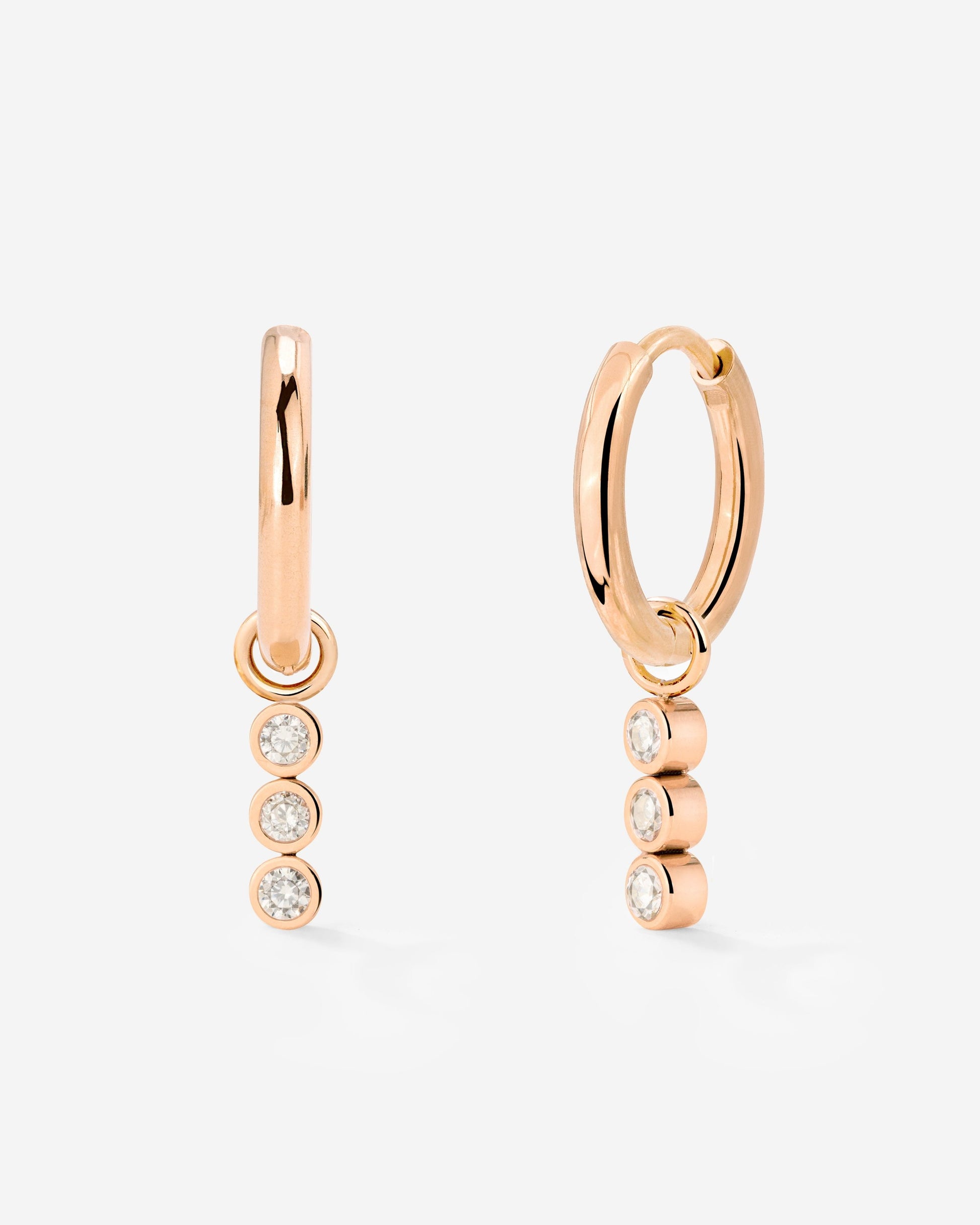 Bezel Bling Hoop Set Small Roségold