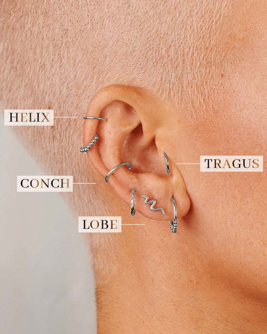 Snake Piercing Silber