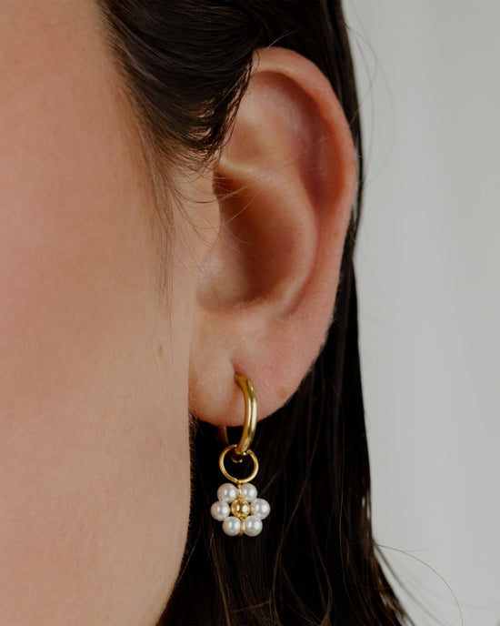 Daisy Hoop Set Small Gold