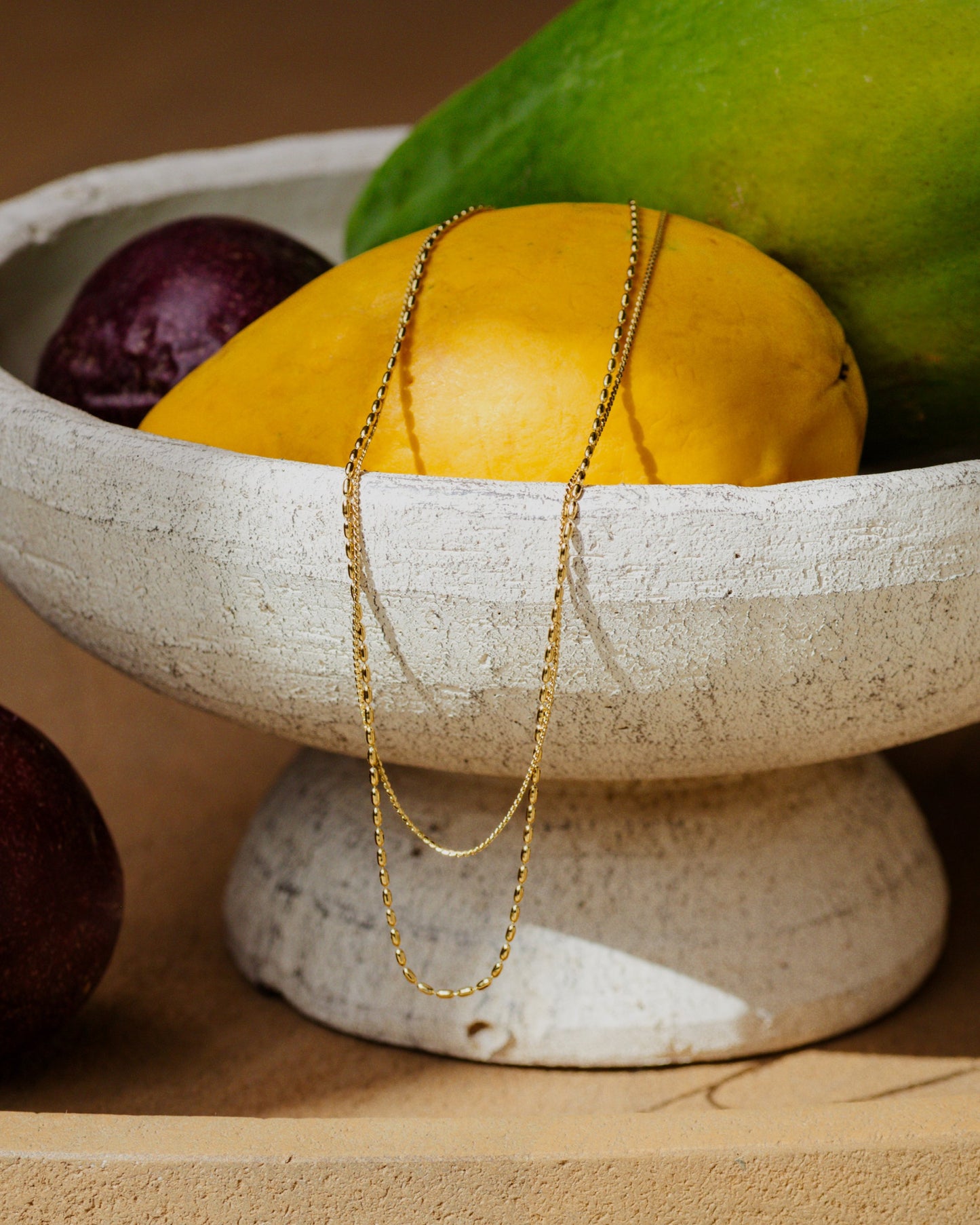 Droplet Double Necklace Gold