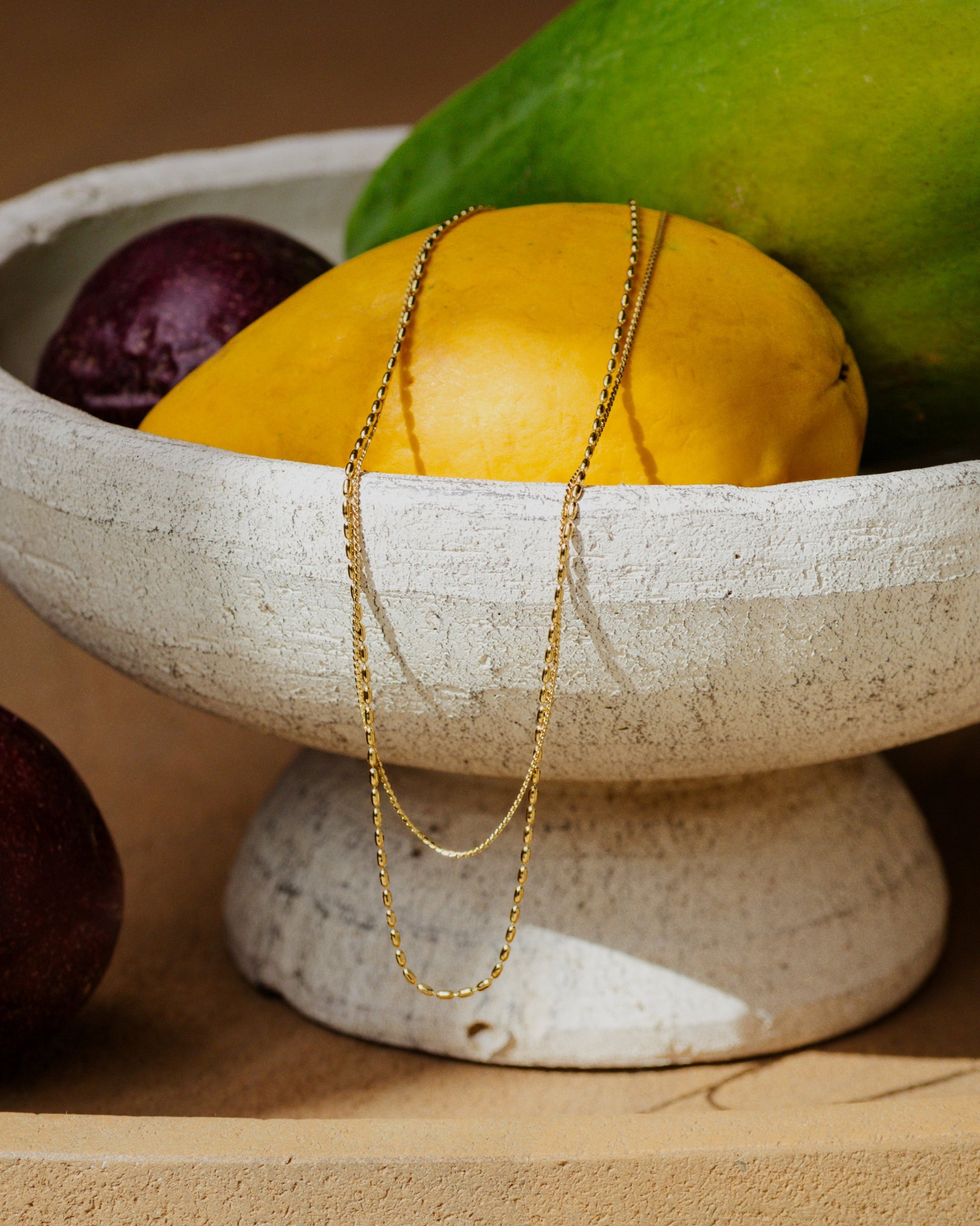 Droplet Double Necklace Gold