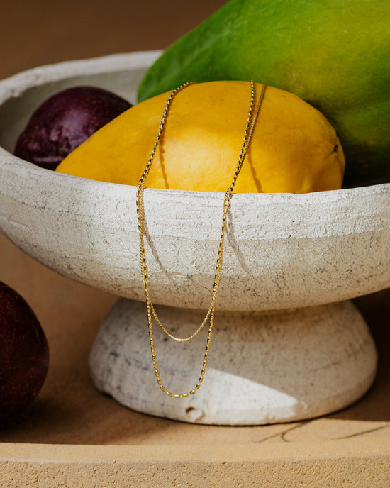 Droplet Double Necklace Gold