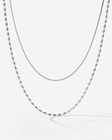 Droplet Double Necklace Silber