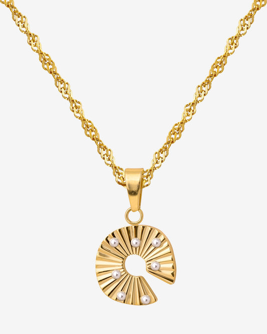 Sparkling Donut Necklace Gold