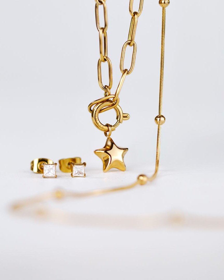 Nova Oval Links Necklace Set Roségold