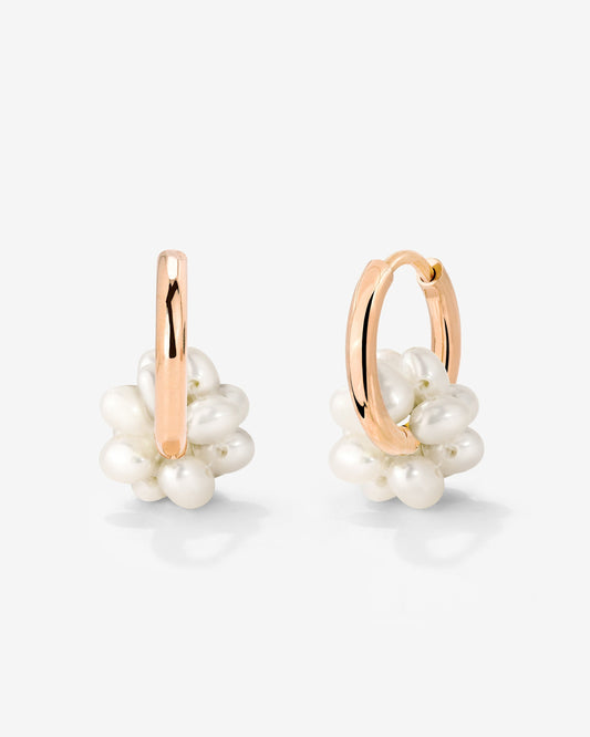 Pearl Cluster Hoops Roségold