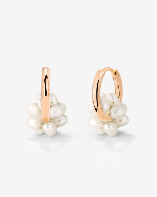 Pearl Cluster Hoops Roségold