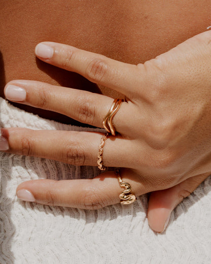 Petal Line Ring Roségold