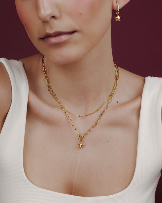 Nova Oval Links Necklace Set Gold